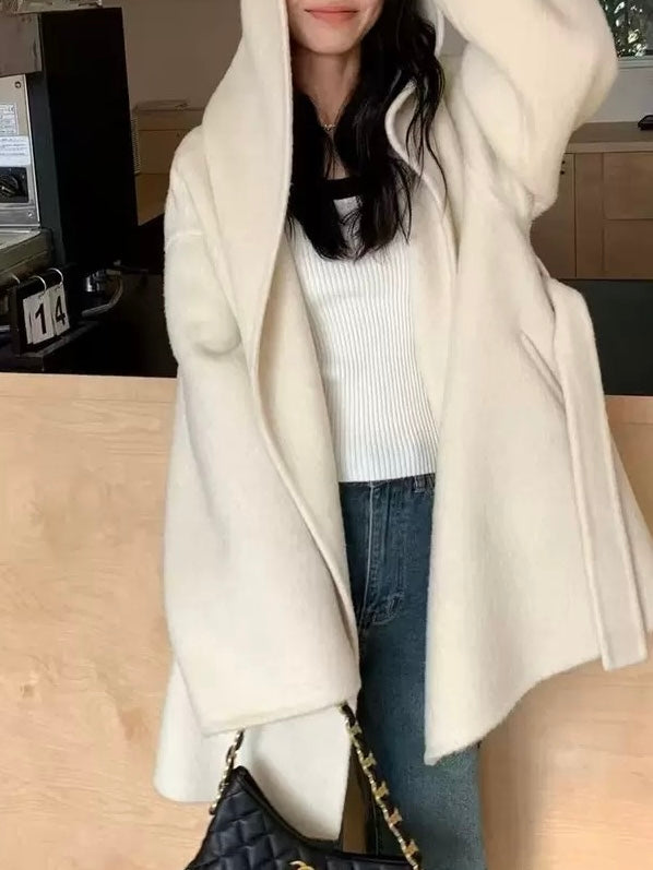 Belted woolen jacket