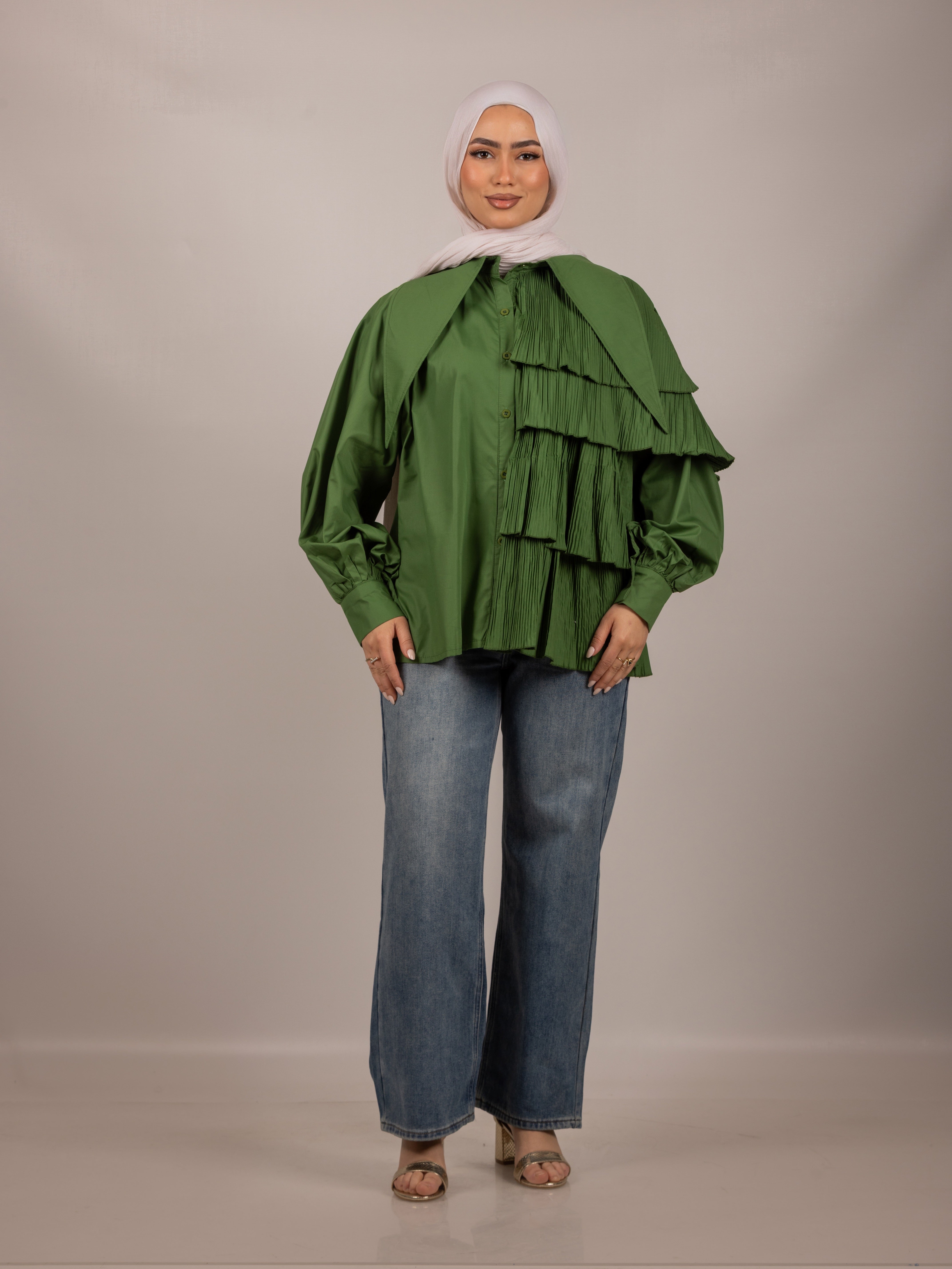 Pleated Layered Shir