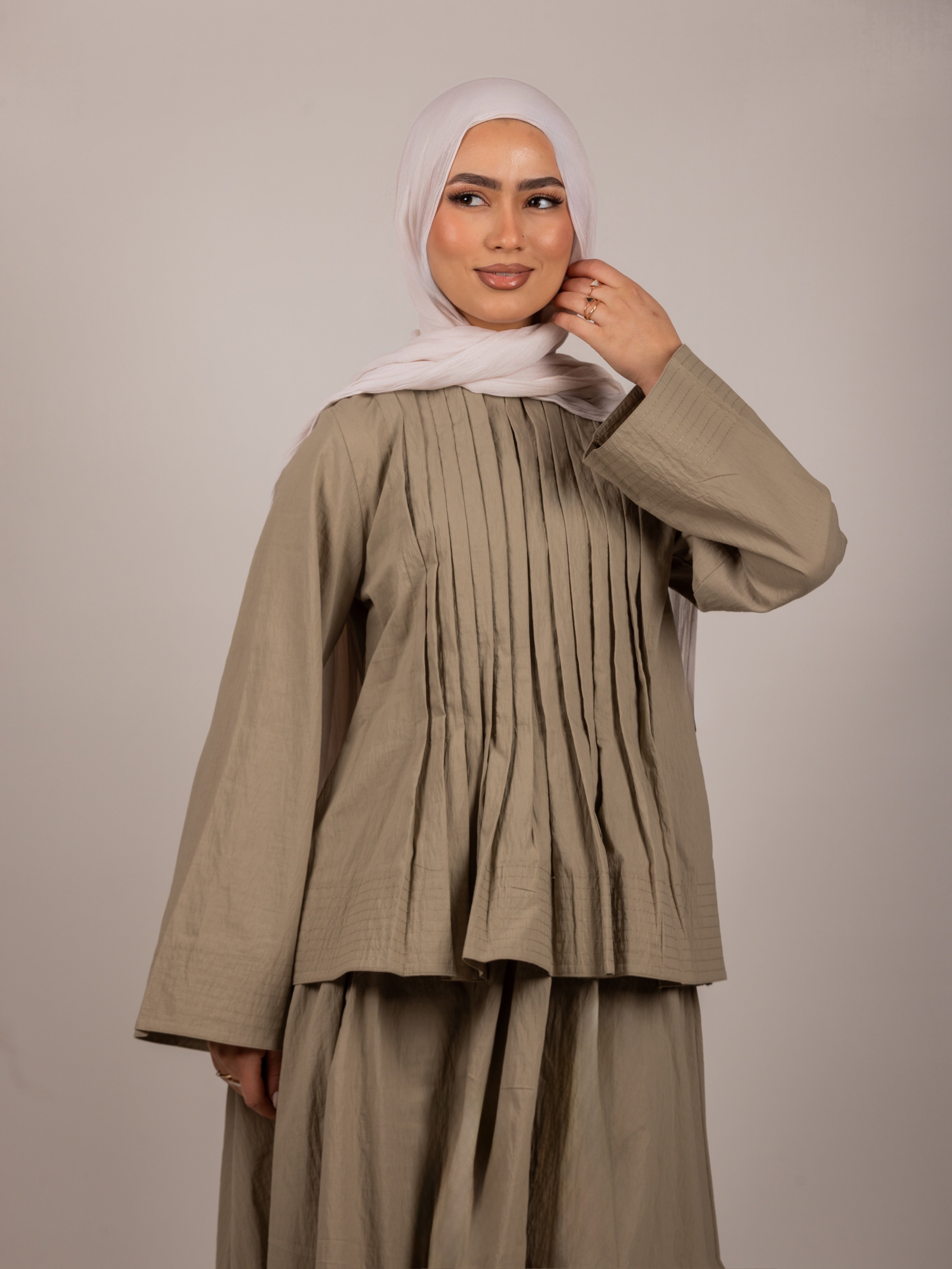 Pleated Elegance Skirt Set