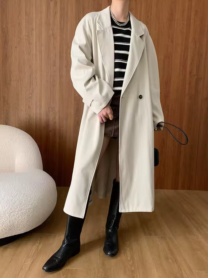 Oversized Cream Trench Coat