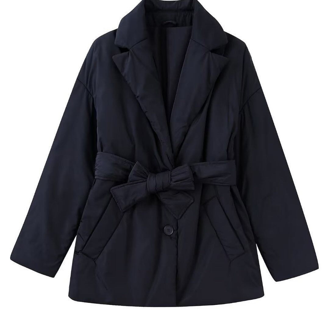 Puffer belted jacket