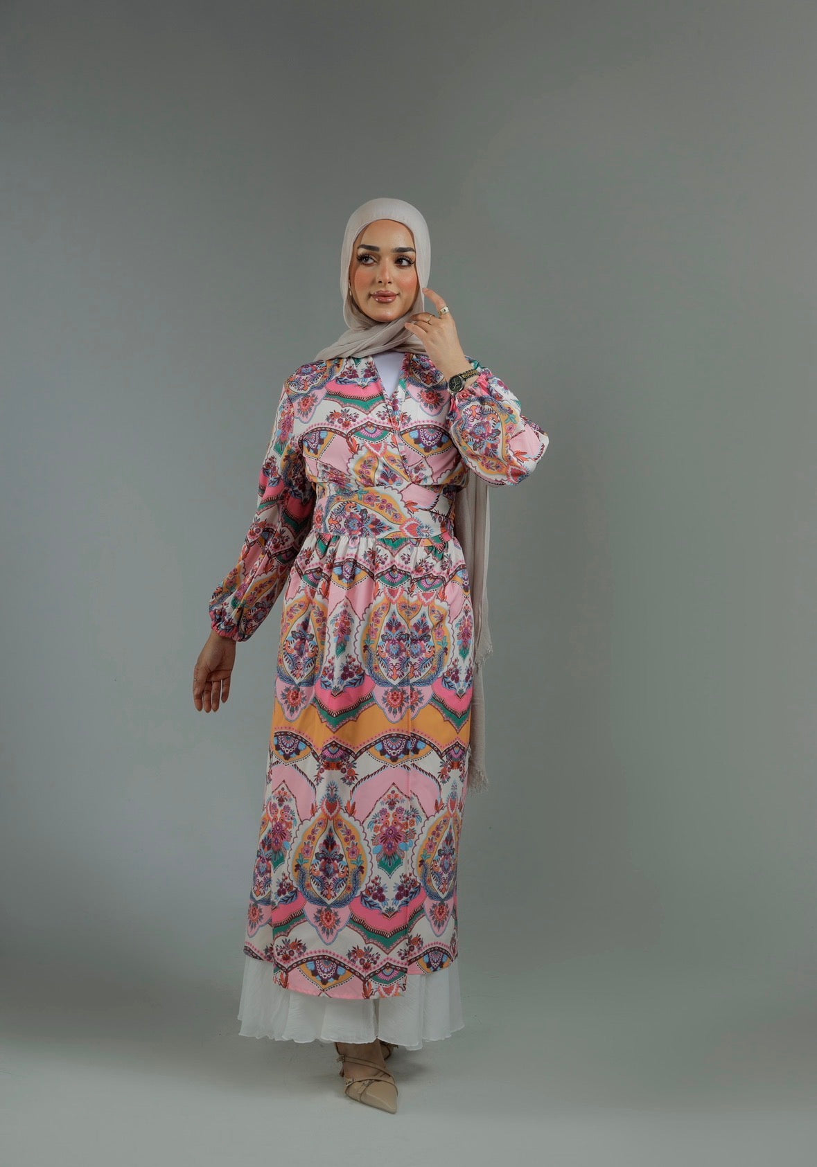 Colorful wrapping dress