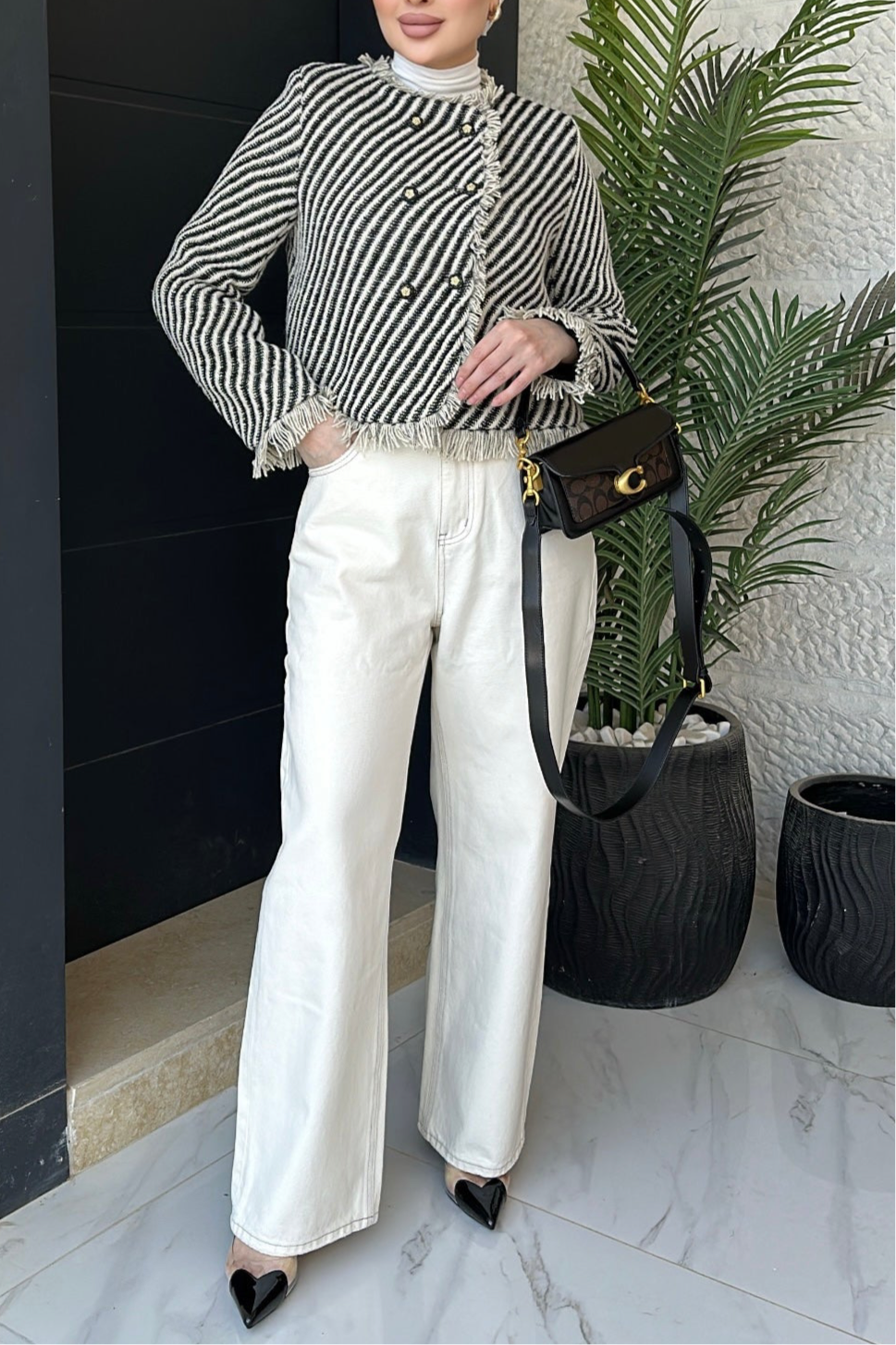 Striped Fringe Jacket