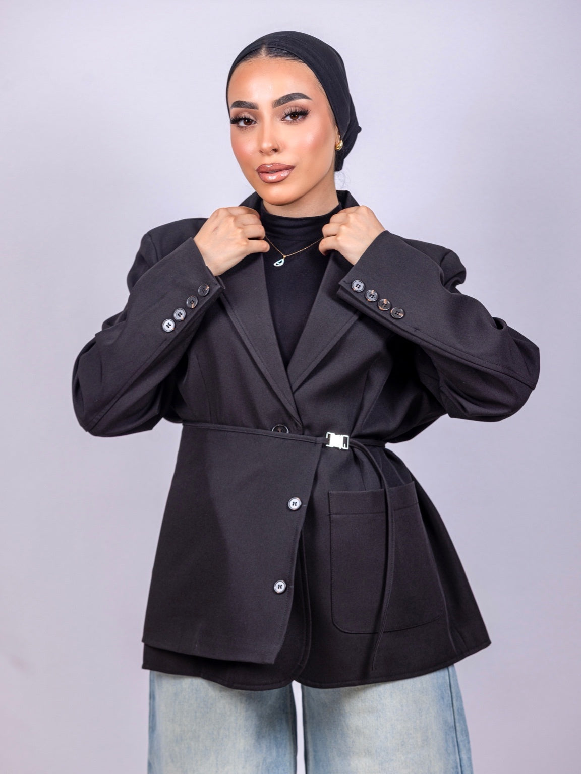 Blazer with wrap skirt