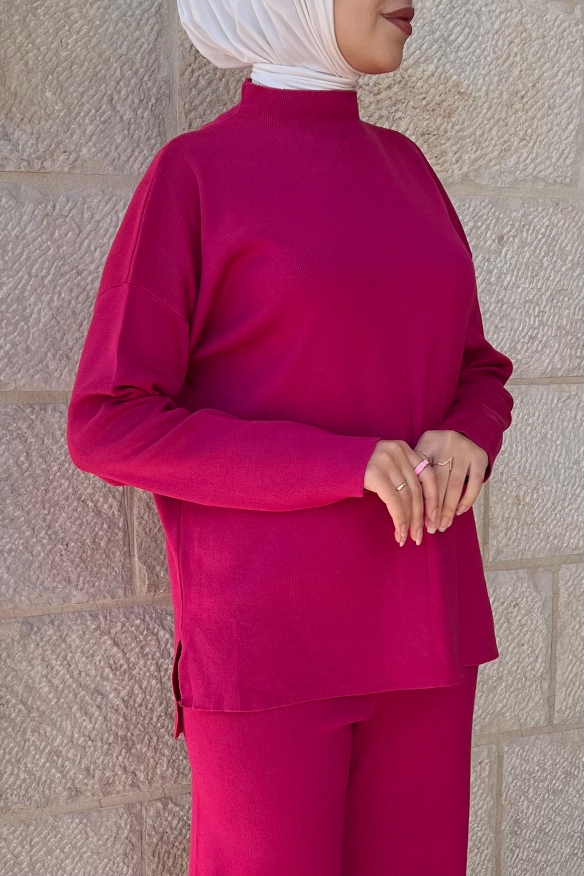 Knitted Wool Two-Piece Set