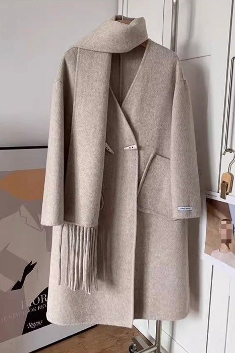 Oversized Coat with Scarf