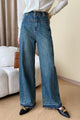 Straight-cut wide leg jeans