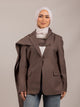 Elegant Draped Scarf Blazer