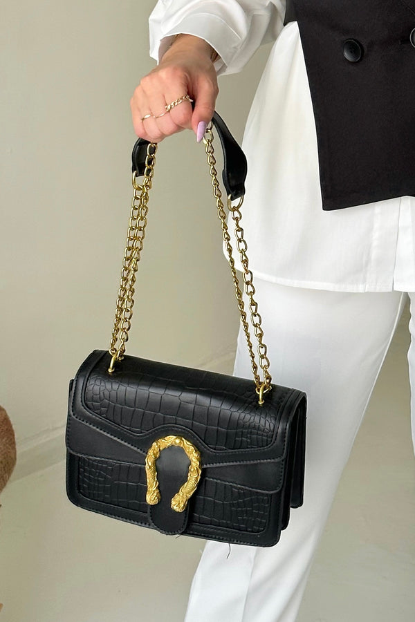 Golden Croc Shoulder Bag