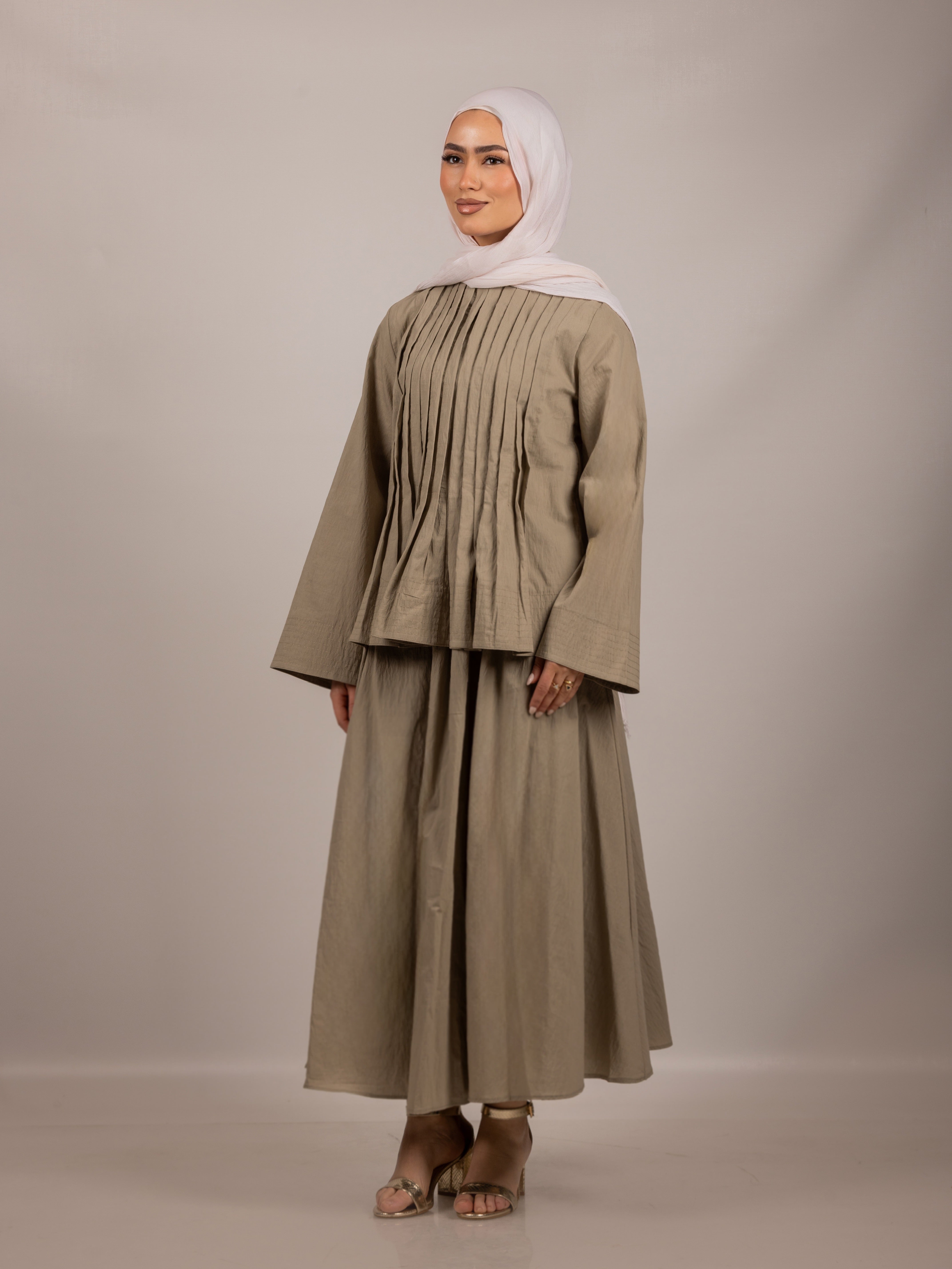 Pleated Elegance Skirt Set