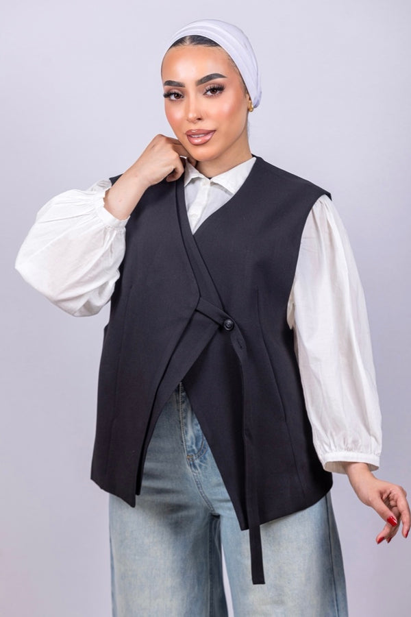 WRAPPED BUTTON VEST
