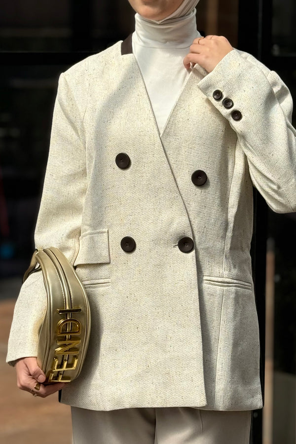 Dual-Texture Blazer
