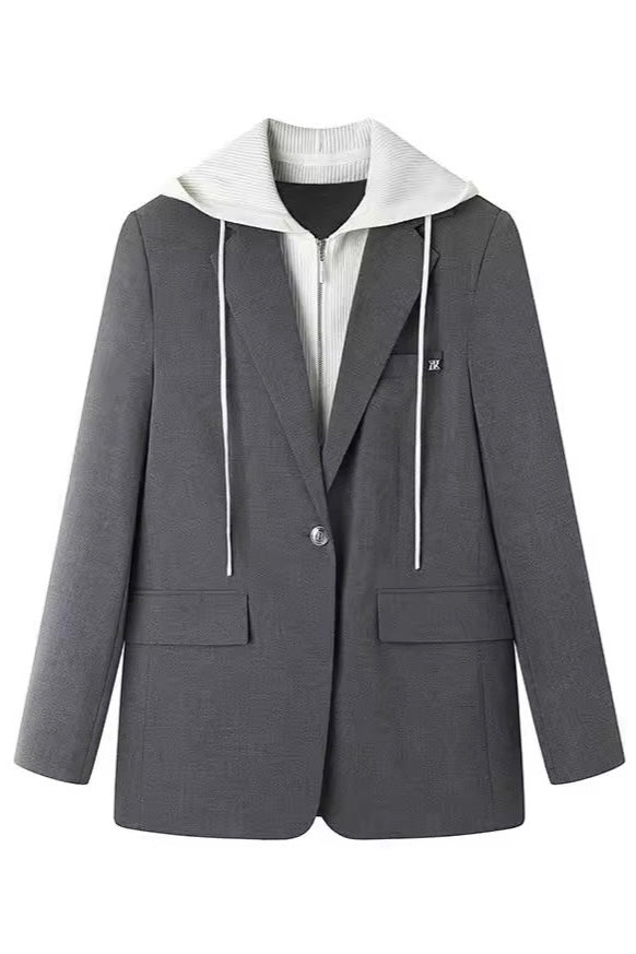 Blazer with Attached Hoodie