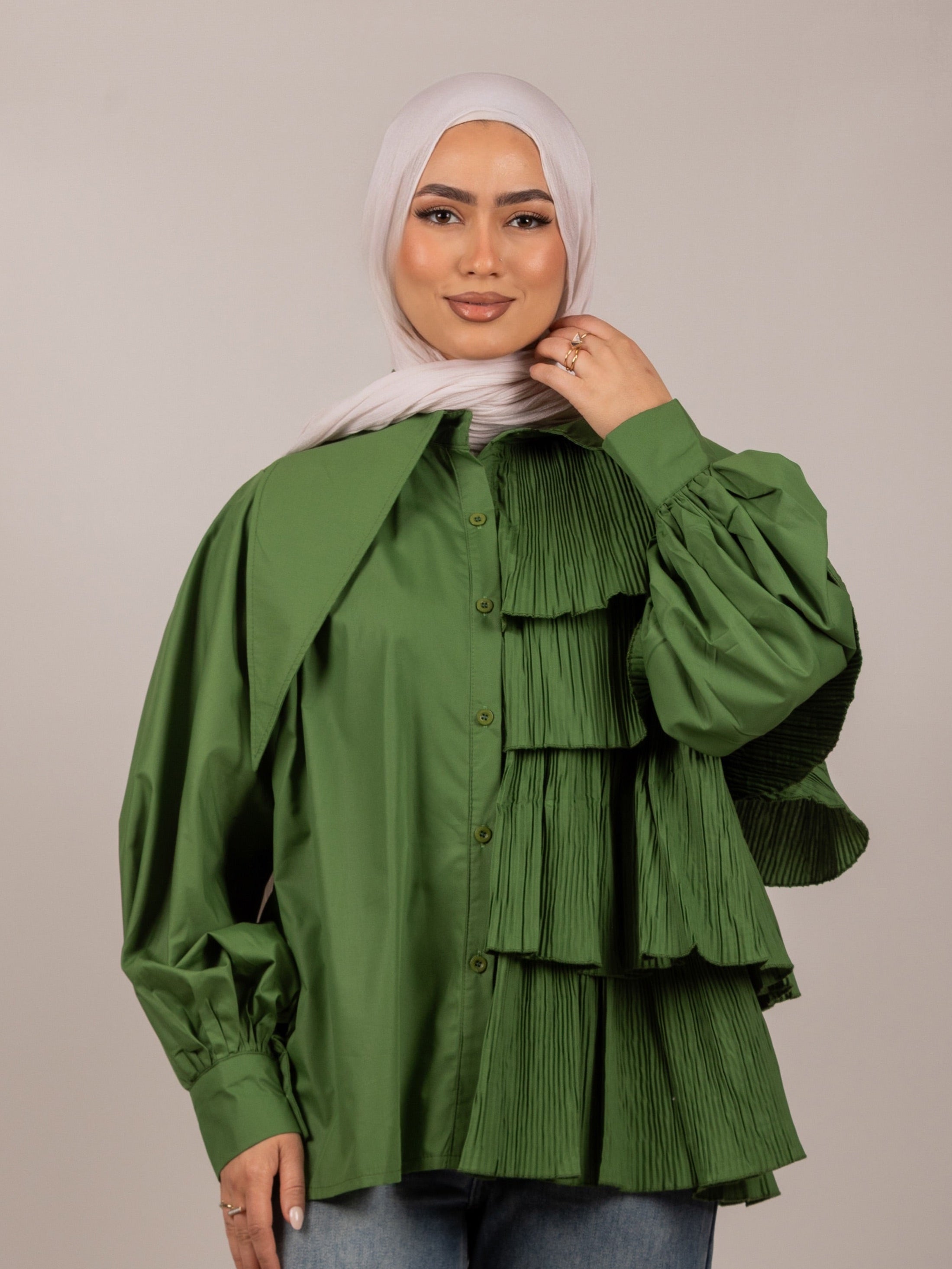 Pleated Layered Shir