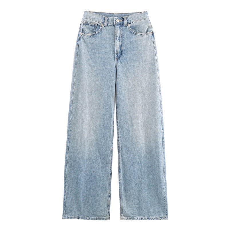Light Wash Wide-Leg Jeans