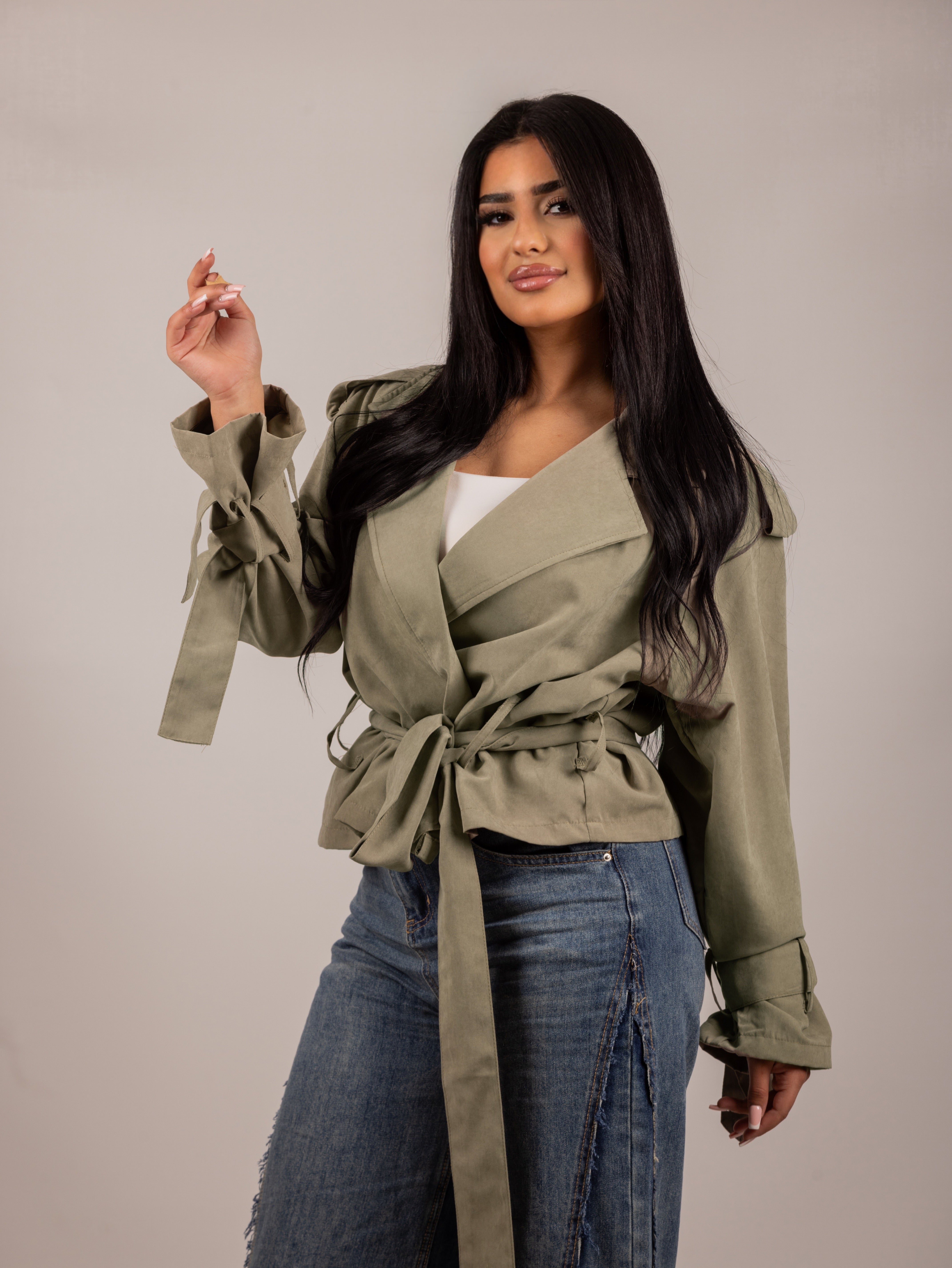 Belted Draped Jacket