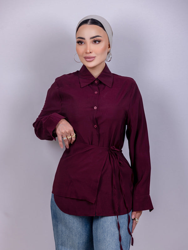 BELTED SHIRT