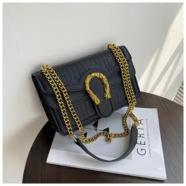 golden chain croc bag