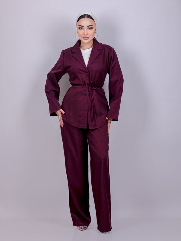 MAROON LINEN SET