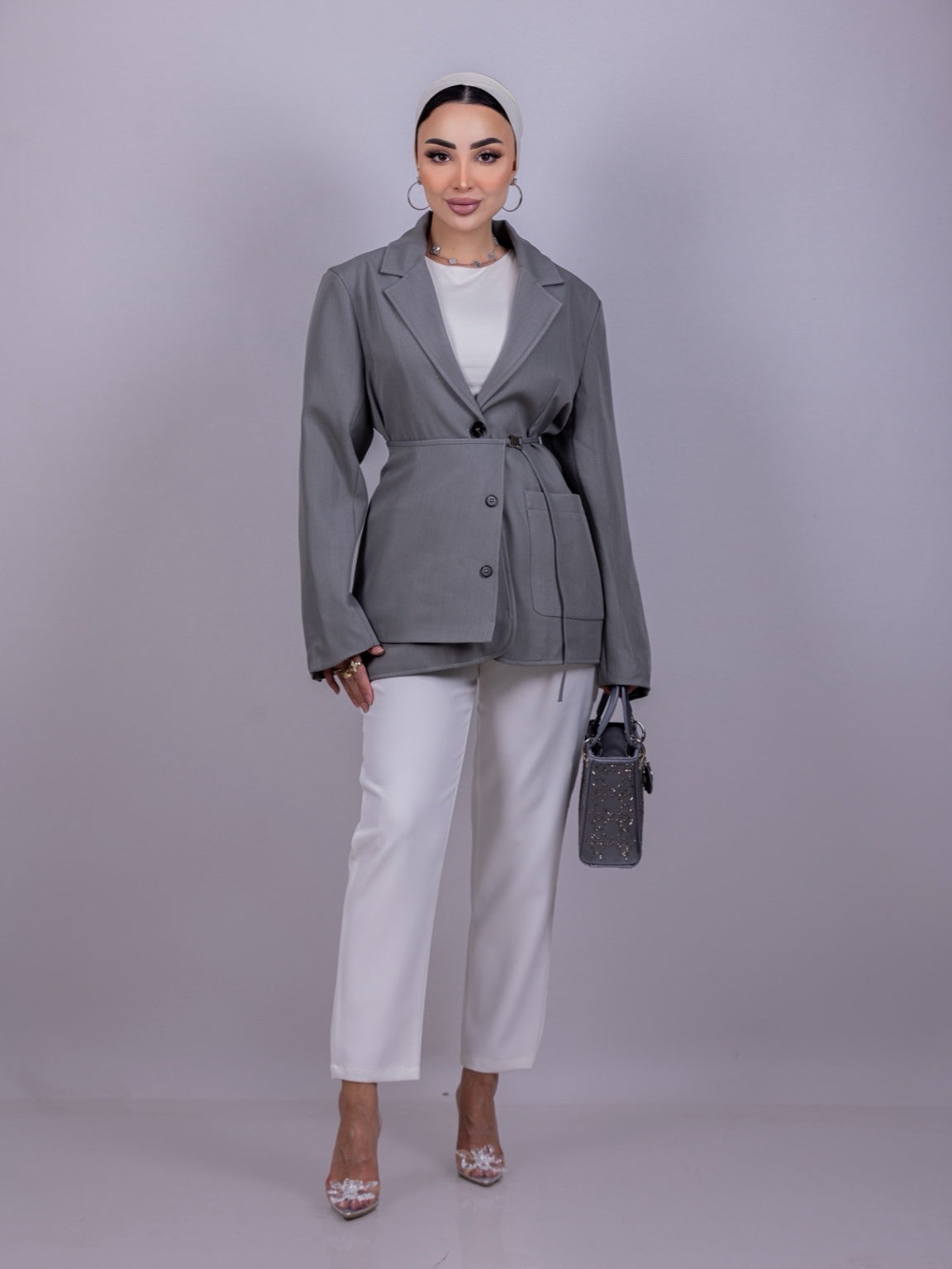 Blazer with wrap skirt