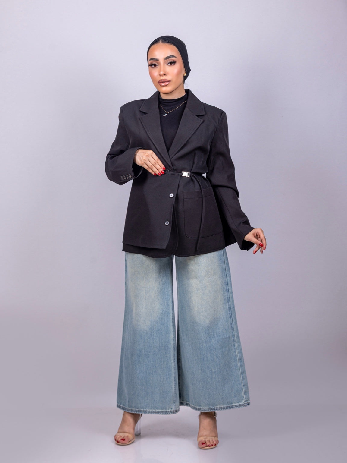 Blazer with wrap skirt