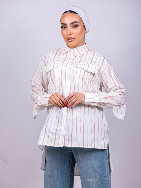 SHOULDER RUFFLES SHIRT
